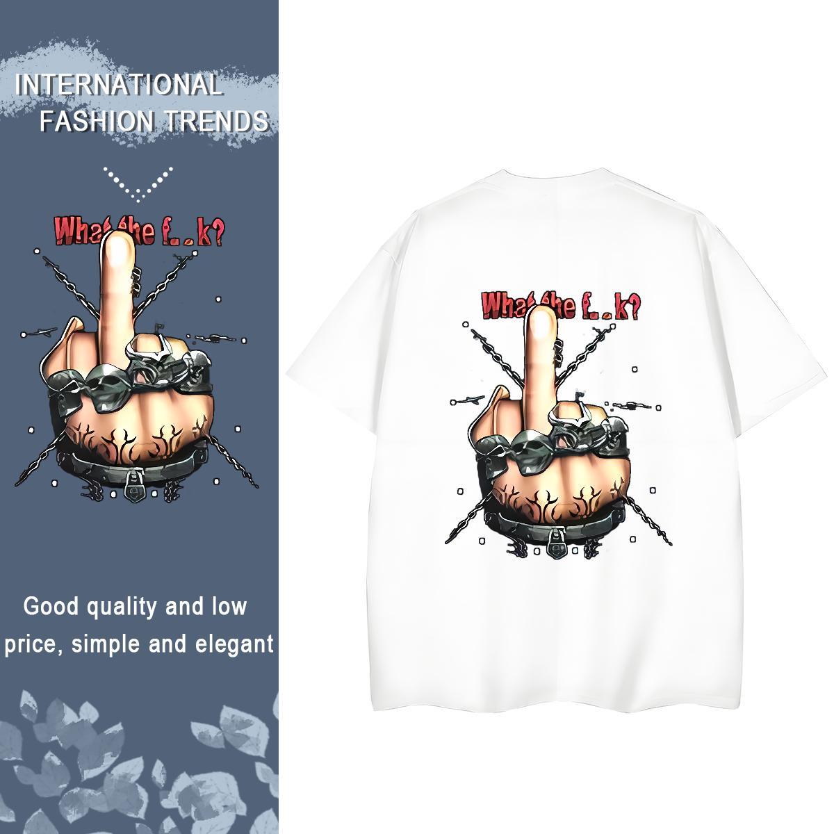 Fashion Casual Womens T Shirts 230g Cotton Crew Neck Breathable Sports Casual hands Women Tshirts Popular Cartoon Floral Printing Wear