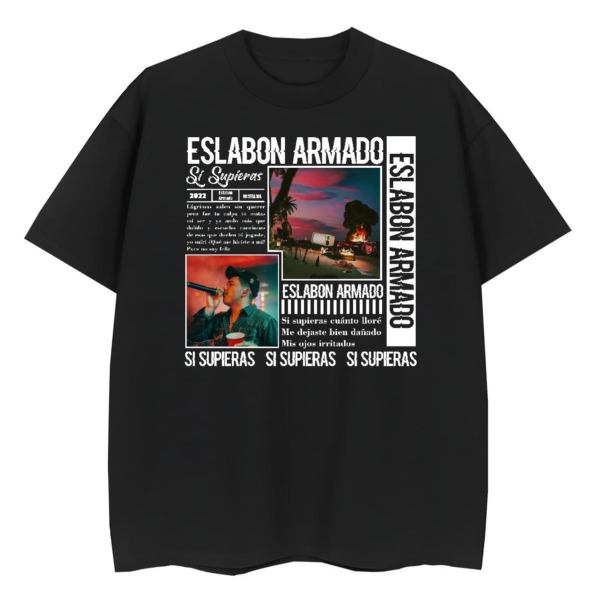 Fashion T-Shirts 230g 100% Cotton Breathable Short Sleeve Sports Casual Eslabon Armadob Tshirt for Man Woman 5A Custom Cartoon Tops Shirt