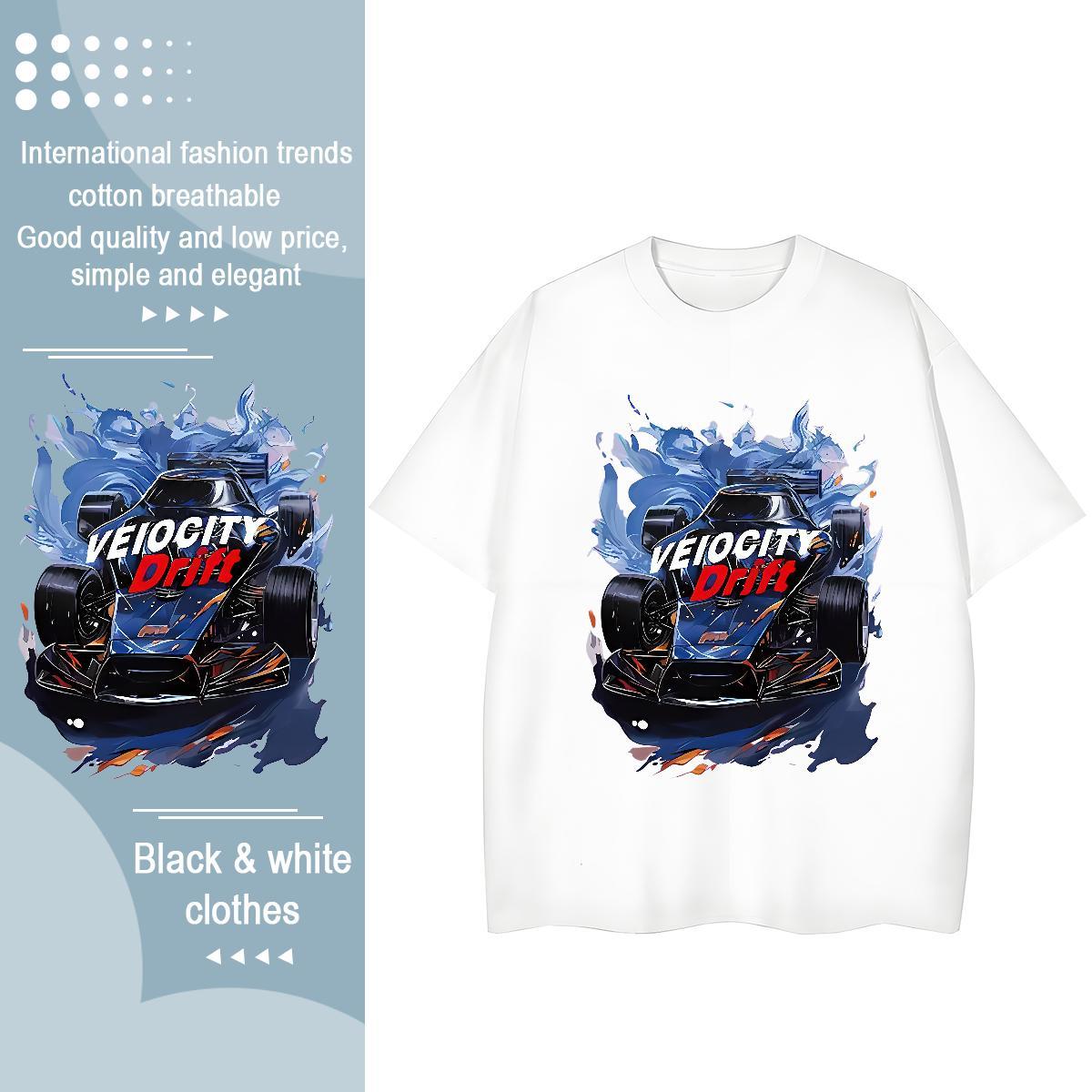2024 Casual Womens T Shirts 230g 100% Cotton O Neck Short Sleeves Hip Hop car Women Tshirts Soft Custom Print Plus Size Tops Tees