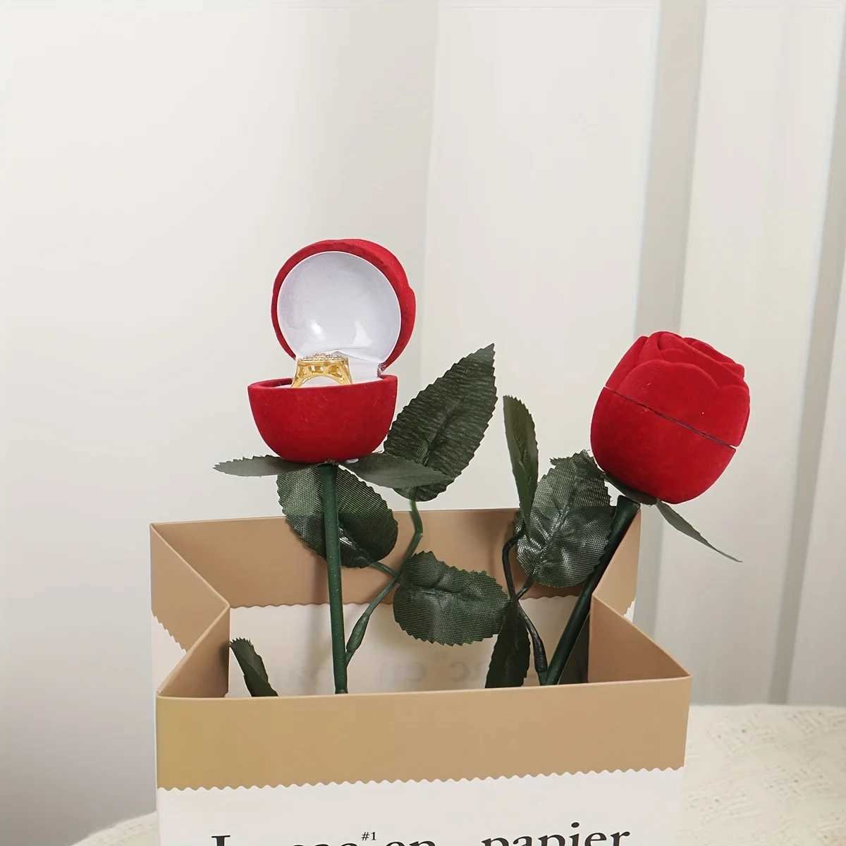 1 simulated rose ring box rose bouquet engagement ring box proposal ring box wedding specific romantic gift box W241019