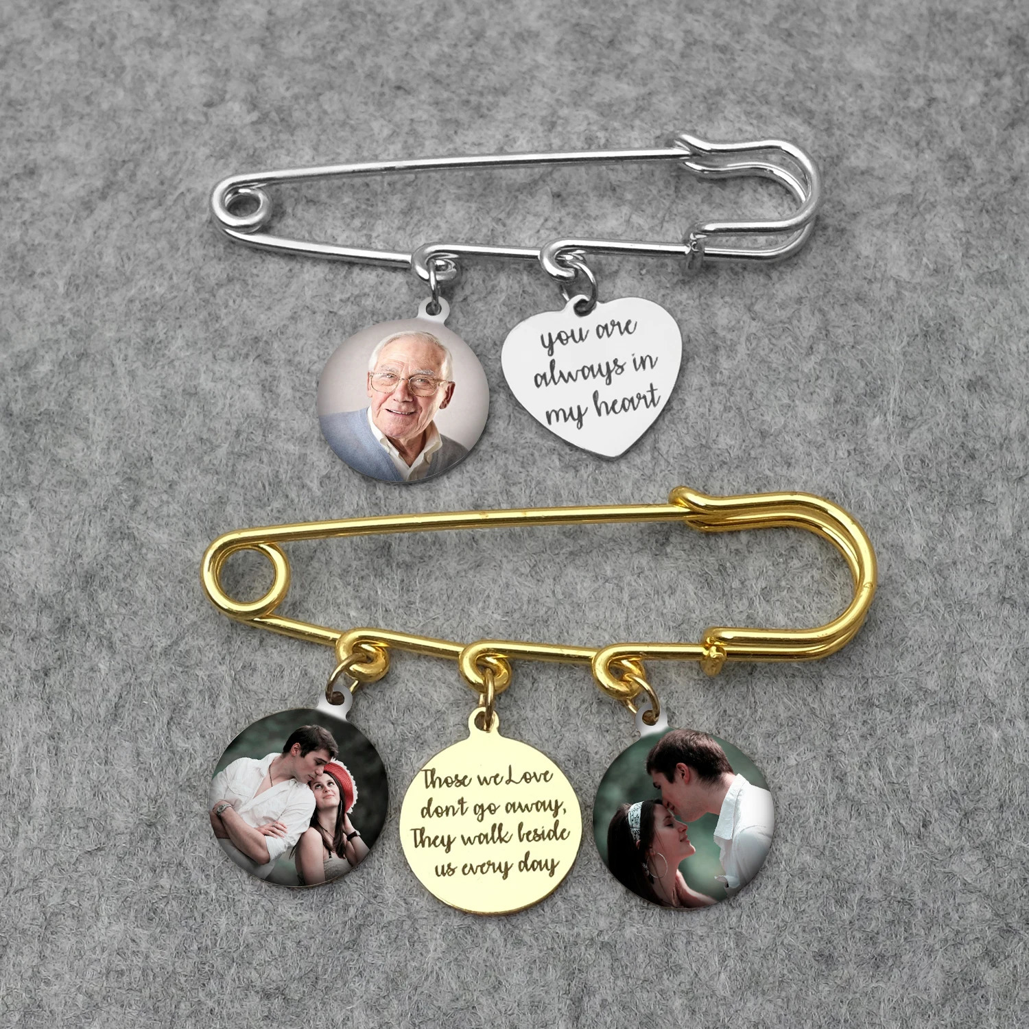 Customized po Brooch po tie nail wedding bouquet pin personalized bride po charm wedding commemorative gift 241018