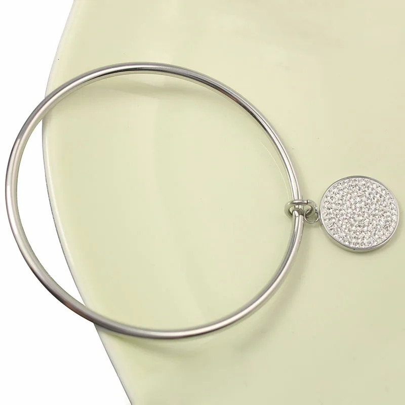 Round pendant cuff bracelet metal 70/65/60mm inner diameter bracelet womens open bracelet 241007