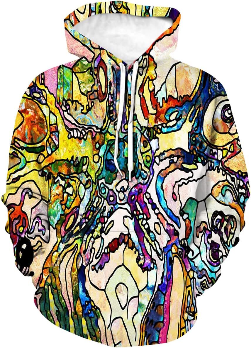 Hoodie for Mens Womens Mens Mushroom Hoodie 3D Tie Dye Sweatshirt Pullover Hoody Graphic Hoodies sweatshirt Pullover Long Sleeve breathable