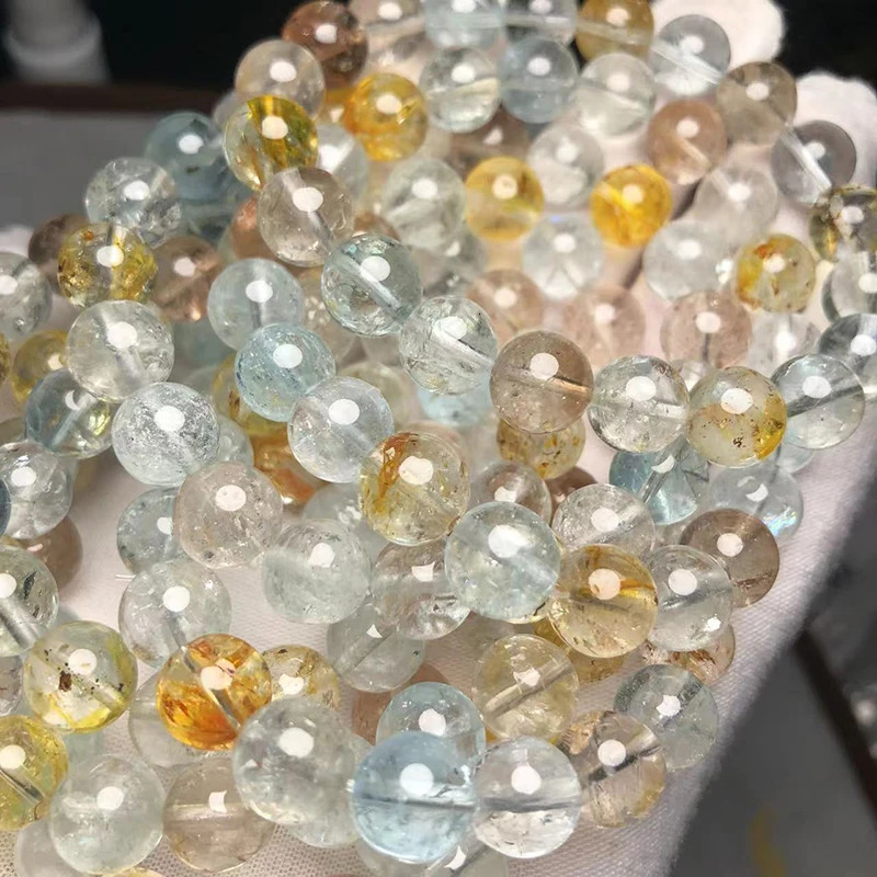 Meihan natural AAA colored yellow jade smooth round loose stone bead bracelet used for jewelry making design 241018