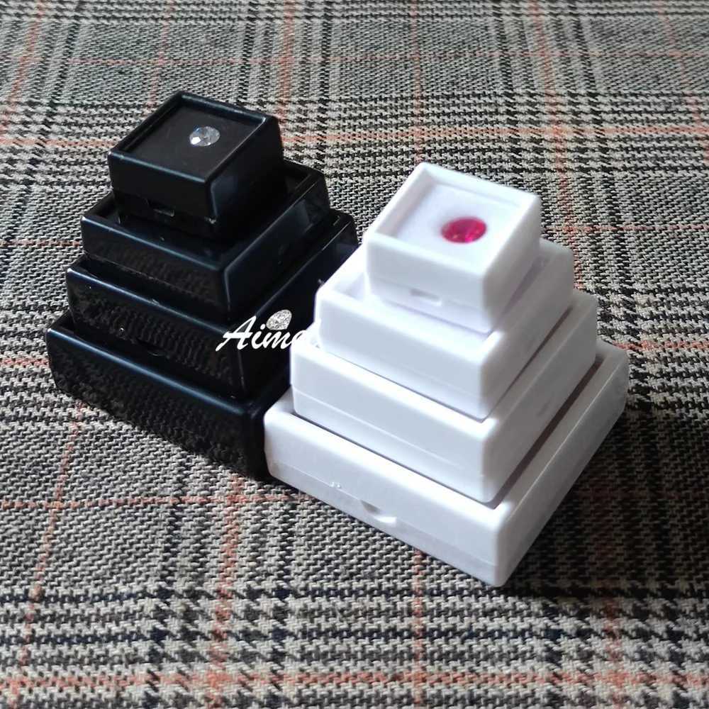 Square gemstone display box loose diamond packaging box earring bead hanger gemstone storage container 1Pc W241019