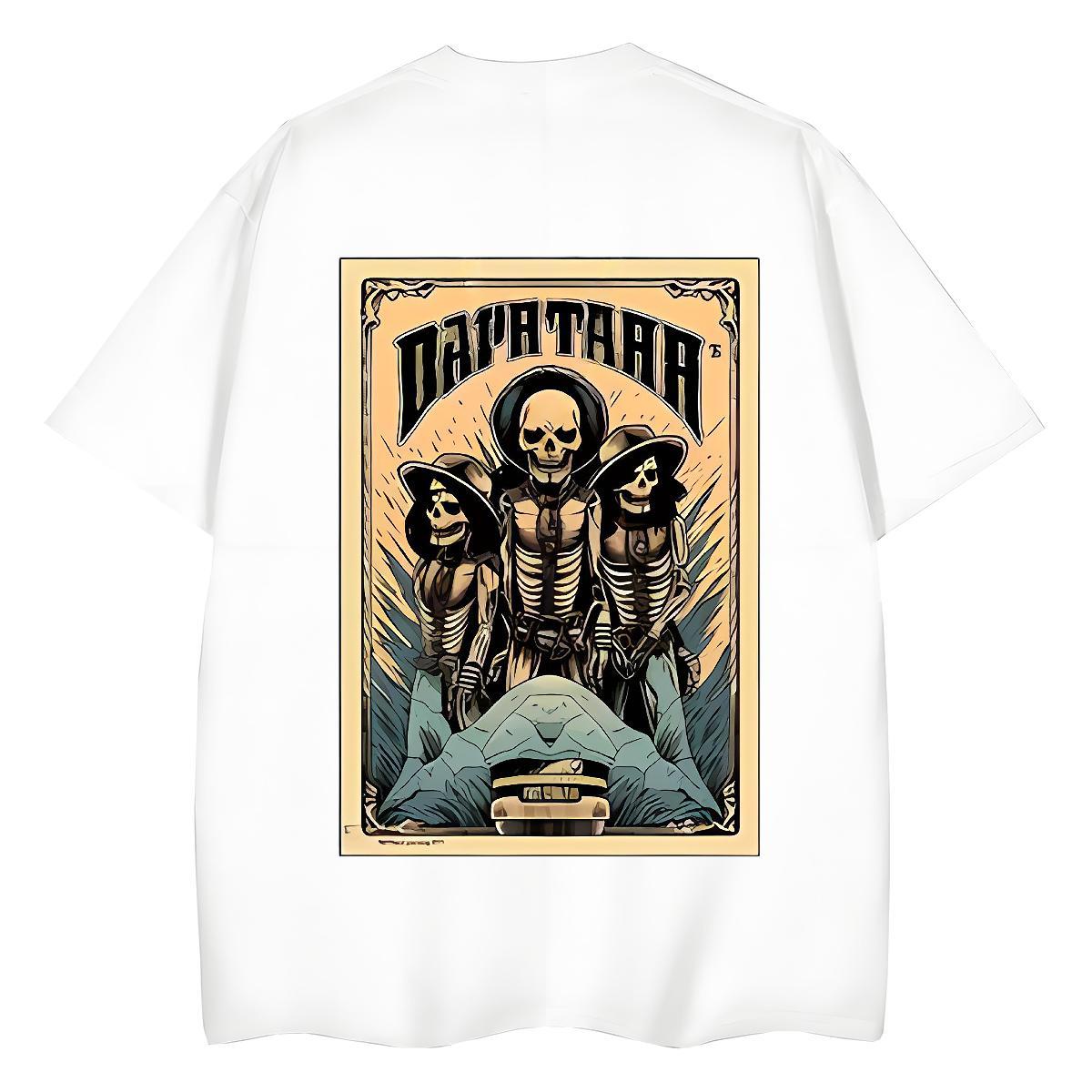New T-Shirts 230g 100% Cotton Comfortable Outdoor skull Lady T shirt Popular Custom Printing Tops
