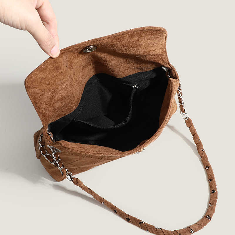 CMM Matte Leather Underarm Bag For Women Autumn And Winter Suede Chain Shoulder Bag Large Capacity Crossbody Tote Bag