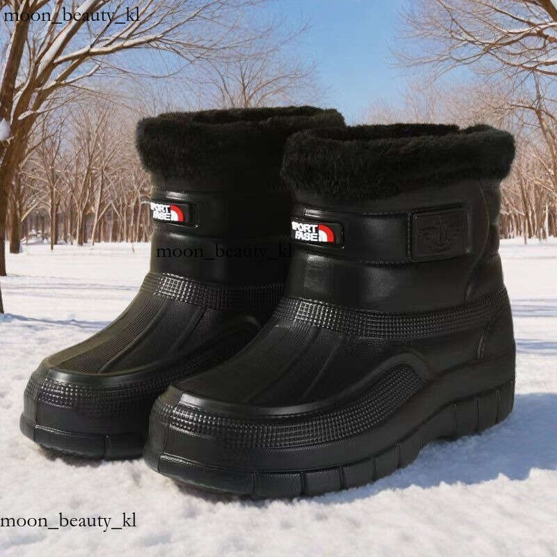 Velvet Insulation Outdoor Waterproof Cotton Shoes Men's Rain Boots Car Wash Construction Protection Wear Resistant Medium High Cylinder Water Sho