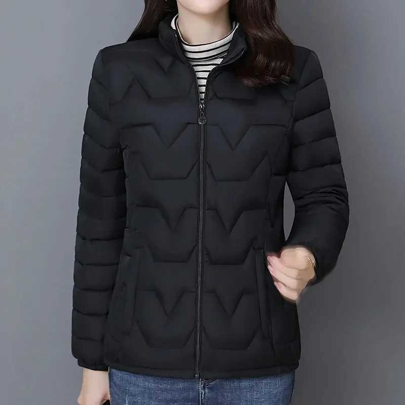 2024 New Fashion Women Down Cotton Jacket Autumn Winter Stand Collar Long Sleeve Warm Coat Female Parka New Chaquetas Para MujerX241019