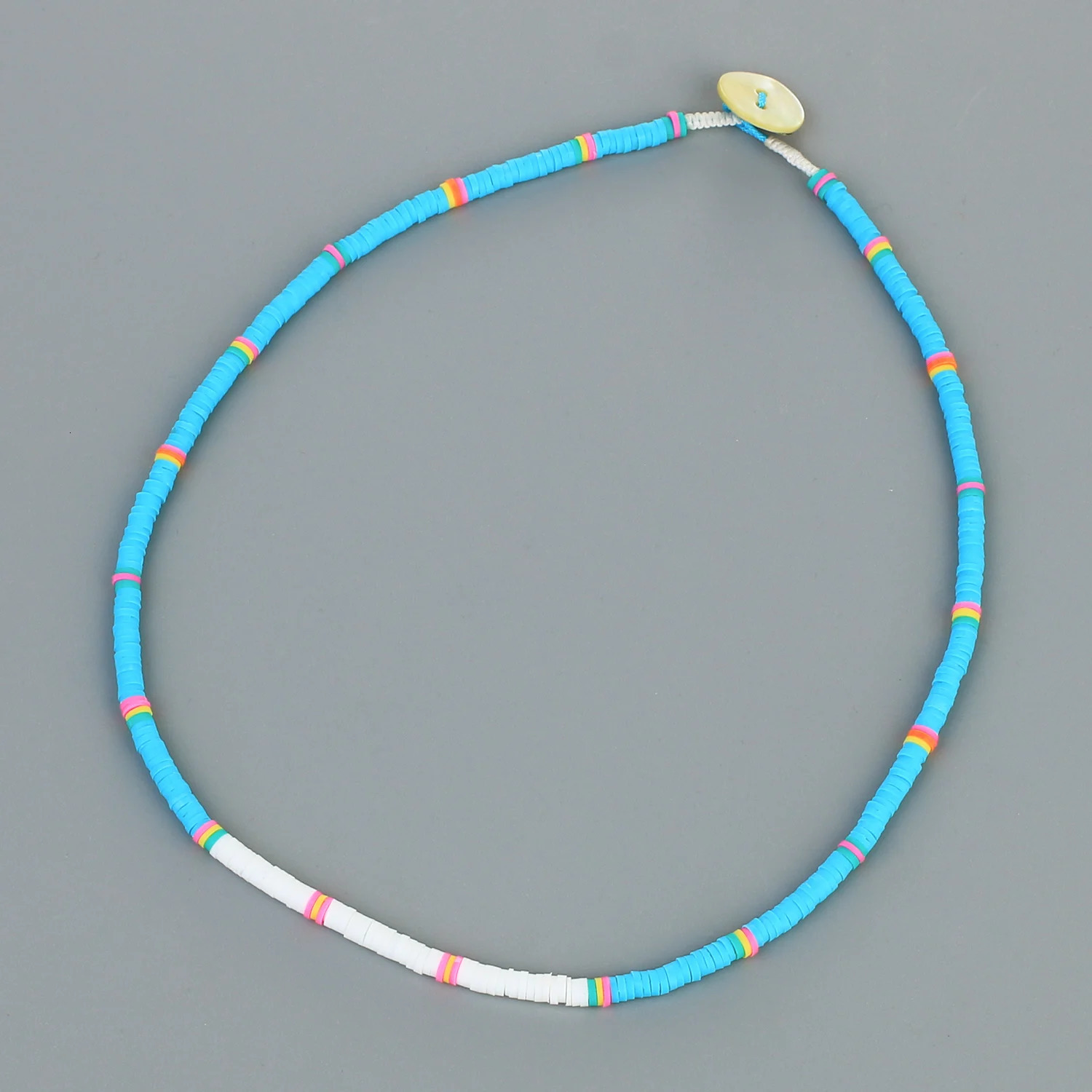 KELITCH Womens Necklace Color Heishi Beads Handmade Polymer Clay Necklace Boho Beach Fashion Jewelry Wholesale 241018