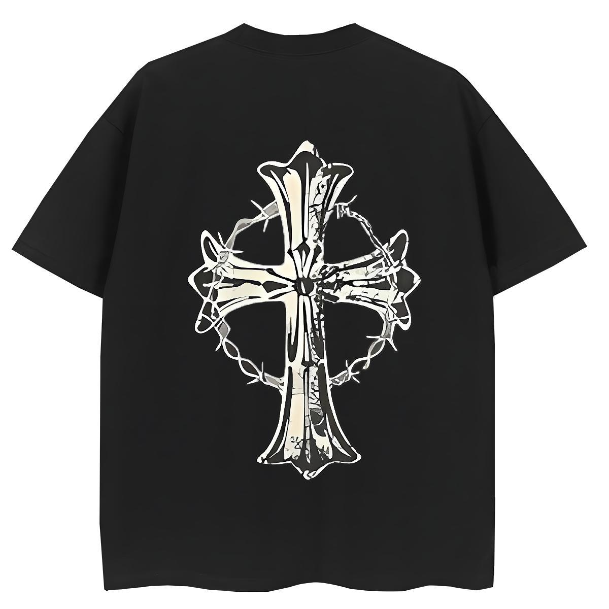 New Arrival T-Shirts 230g 100% Cotton Breathable Short Sleeve Casual Sport The Cross Women Tees Comfortable Cartoon Anime Clothes