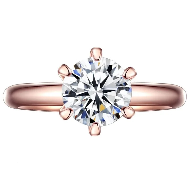 D-color VVS1 EX ring 2ct 3ct 5ct round diamond card engagement 925 sterling silver ring 241007