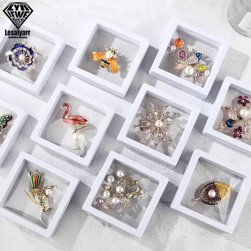 Polyethylene film Brooch coin and gemstone storage box dustproof exhibition decoration hanging ring earring display rack box W241019