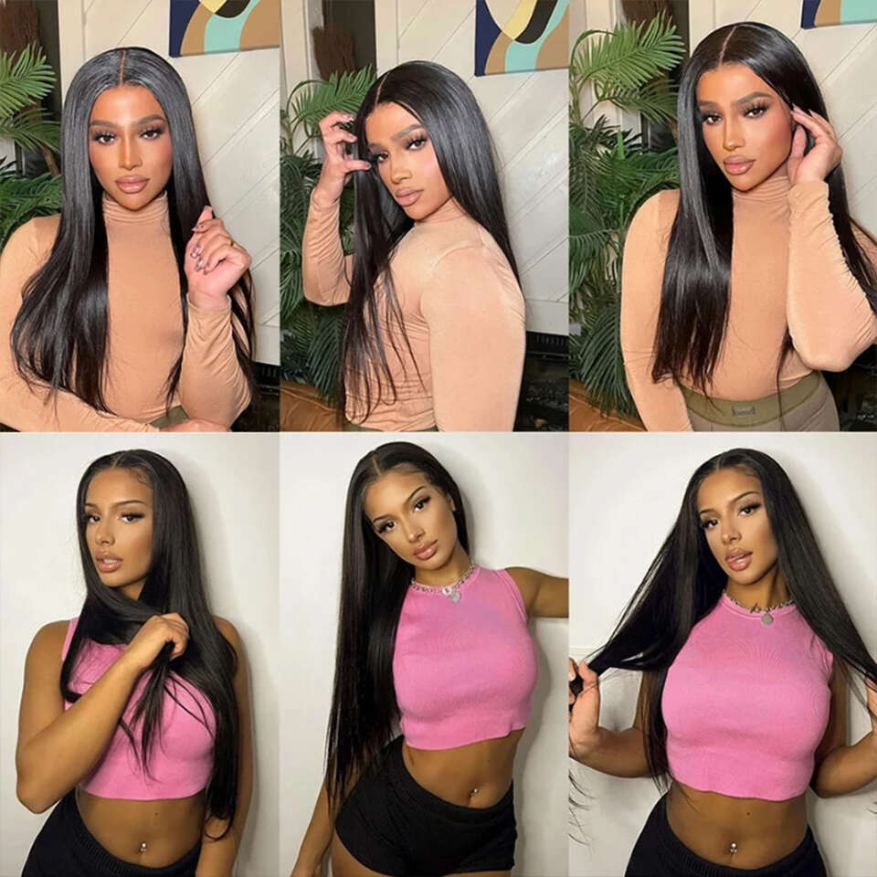 Go Glueless Ready To Wear Straight 13x4 Front Pre Cut Lace 4x4 Closure Human Hair Wig