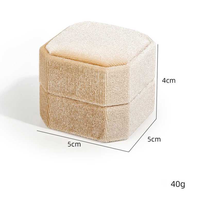Retro octagonal square velvet single ring and double ring box with detachable headband earrings recommended as engagement gift W241019
