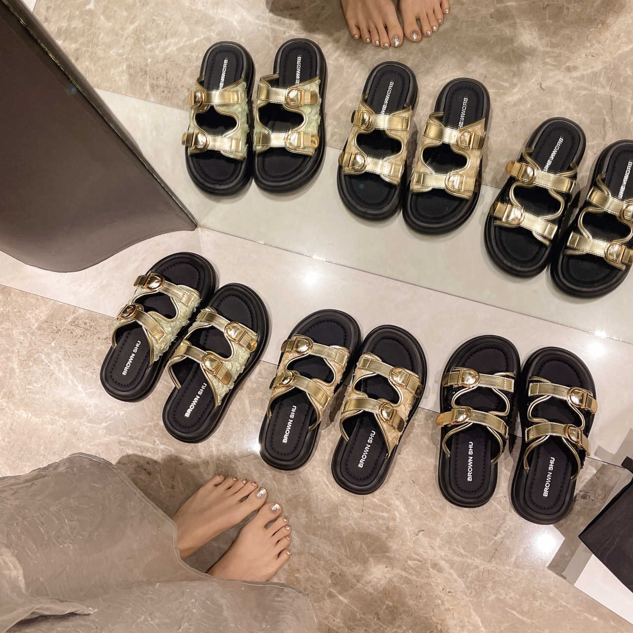 S Slippers Women New Summer Outerwear With Thick Sole One Line Exposed Toe Buckle Chinese Style Matching Skirt Sandal JJ D Ddmywed Ddmysaturn