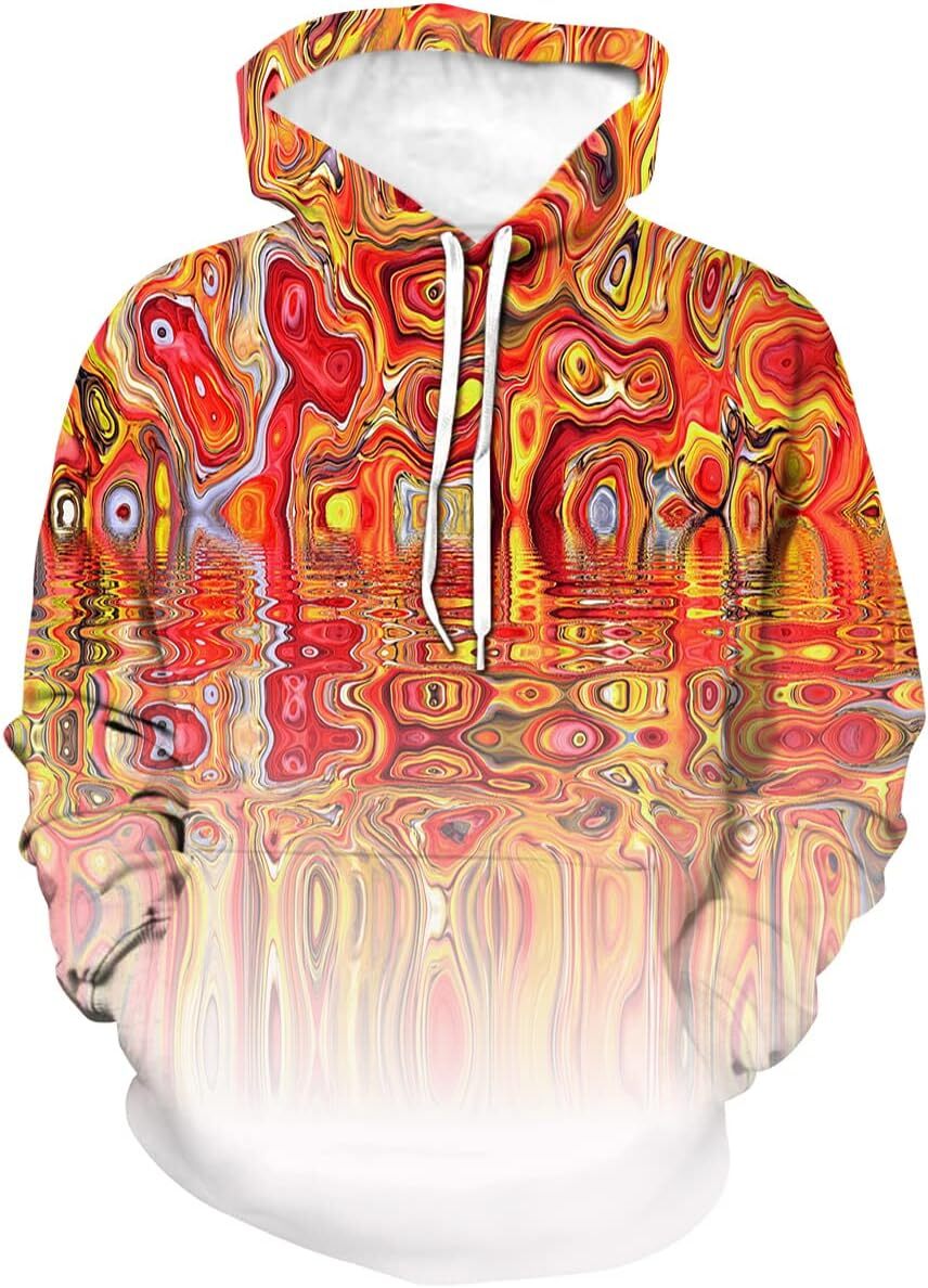 Hoodie for Mens Womens Unisex Novelty 3D Art Tie Dye Pattern Sweatshirt Hoodie Graphic Hoodies sweatshirt Pullover Long Sleeve breathable