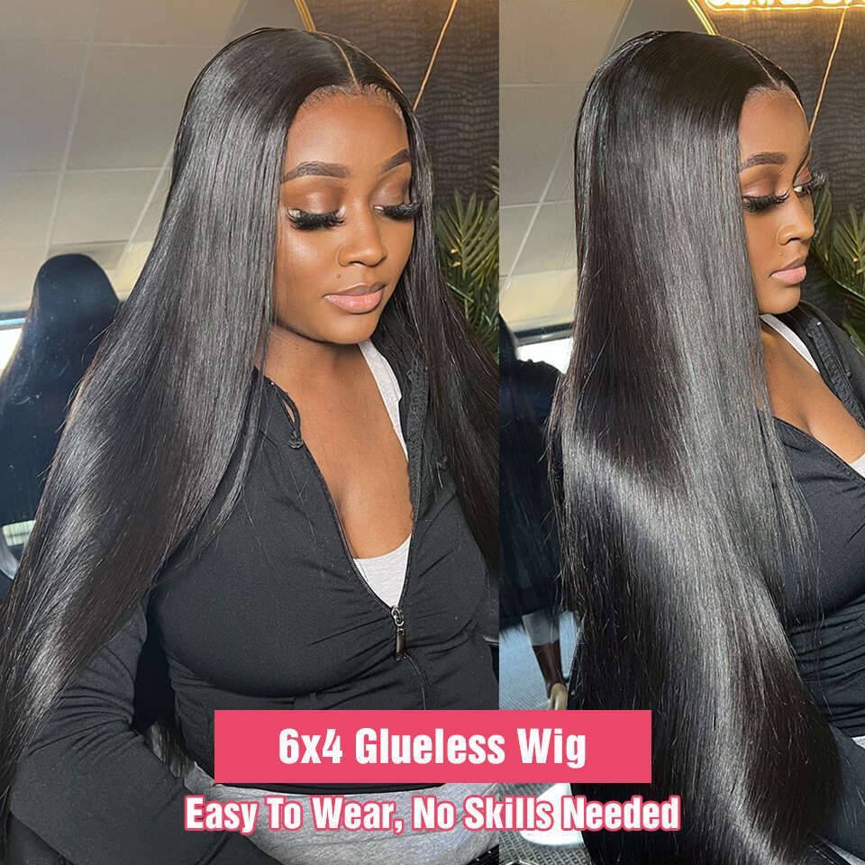 x Glueless Straight HD Lace Frontal Wig Human Hair Brazilian Transparent Front Wigs For Women Preplucked s