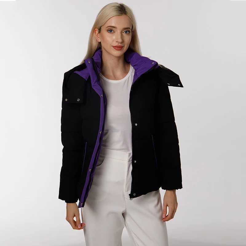 New winter womens high-quality white duck down cotton coat - 20 degrees below zero double breasted warm parka coat double-sidedX241019