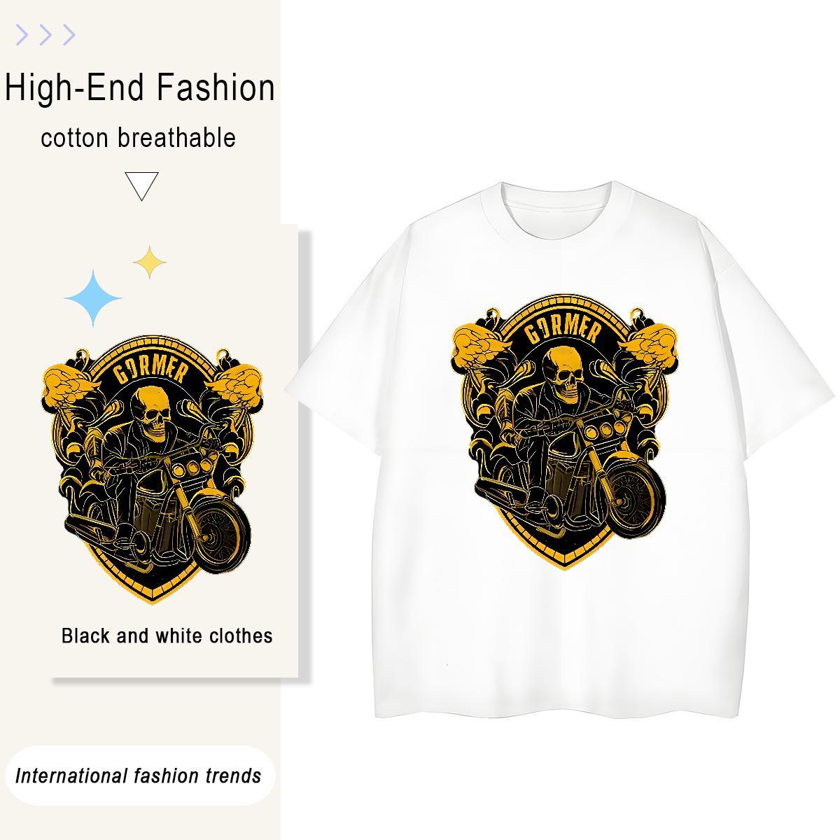 Fashion Woman T Shirts 230g Cotton Short sleeve Soft Sports Street Wear skull Lady T shirt Brand Customized Tops Shirt