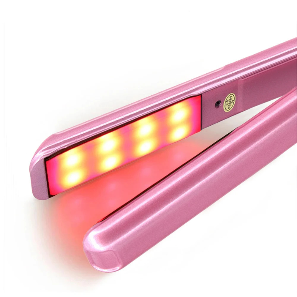 Hair straightener with infrared and ultrasonic technology for professional cold hair care and ironing used for curling drying restoring damage and iro