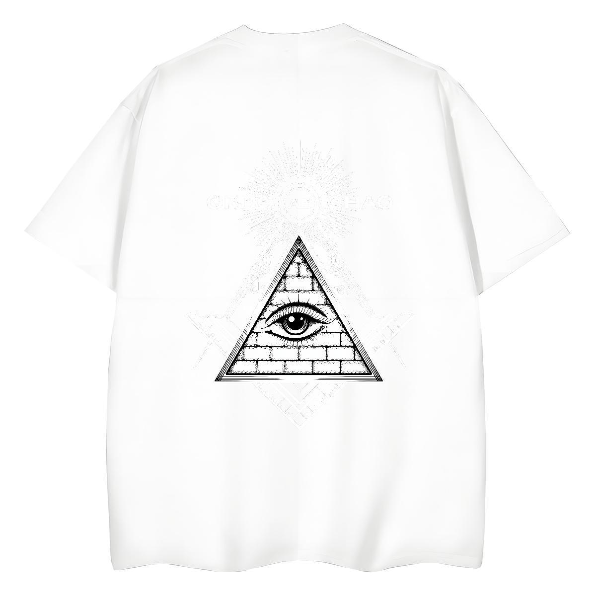 Fashion Casual Woman T Shirts 230g Pure Cotton Breathable Crew Neck Beach eye of the devil Womens Tshirts Loose Plus Size Cartoon Tops Tees