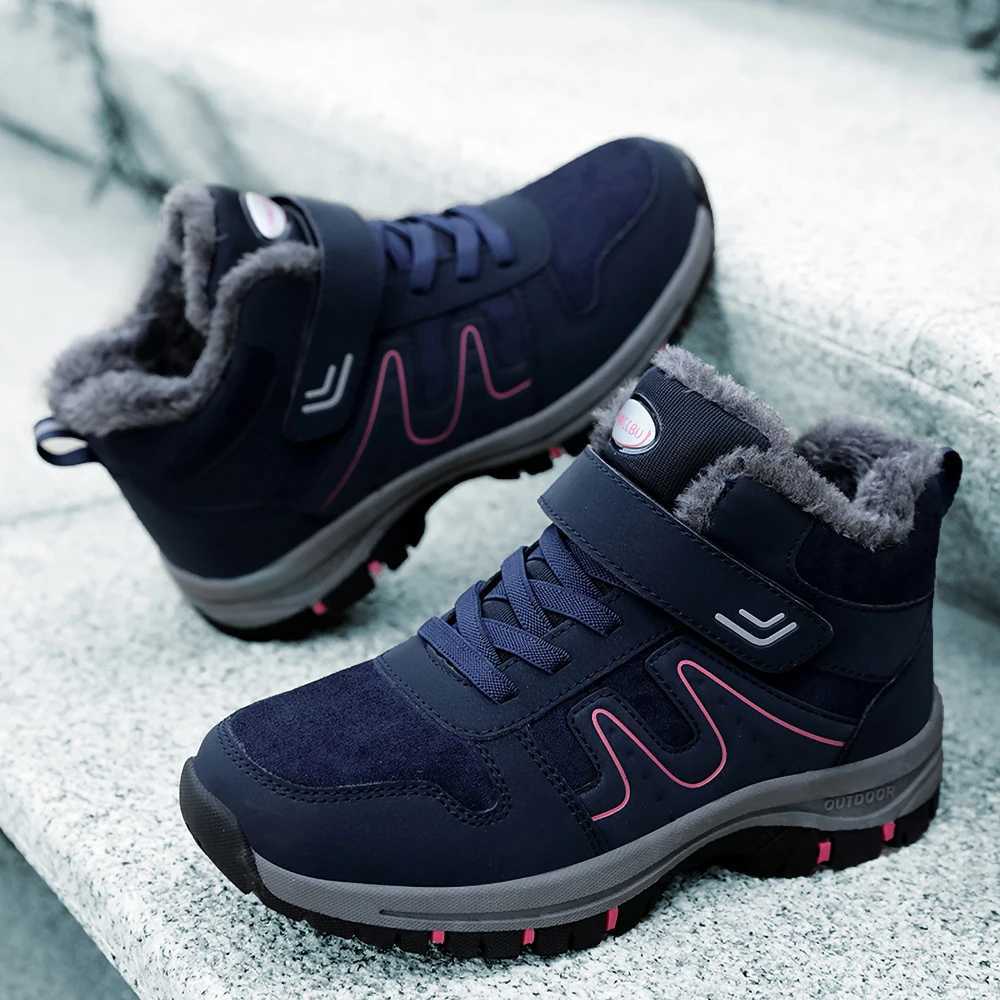 Womens winter snow boots suitable for mens and womens outdoor hiking boots anti slip and warm womens sports shoes size 35-45 ankle Y241019