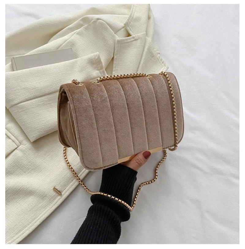 Trend Velvet Crossbody Bags Fashion Simple Handbags Casual Shoulder Bags 241018