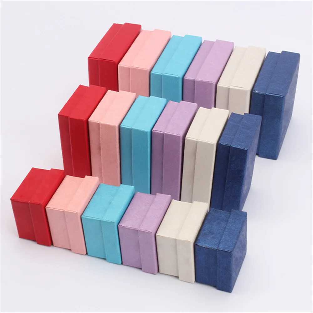 Paper jewelry packaging color box ring necklace storage organizer bracelet earring display stand wedding gift wholesale W241019