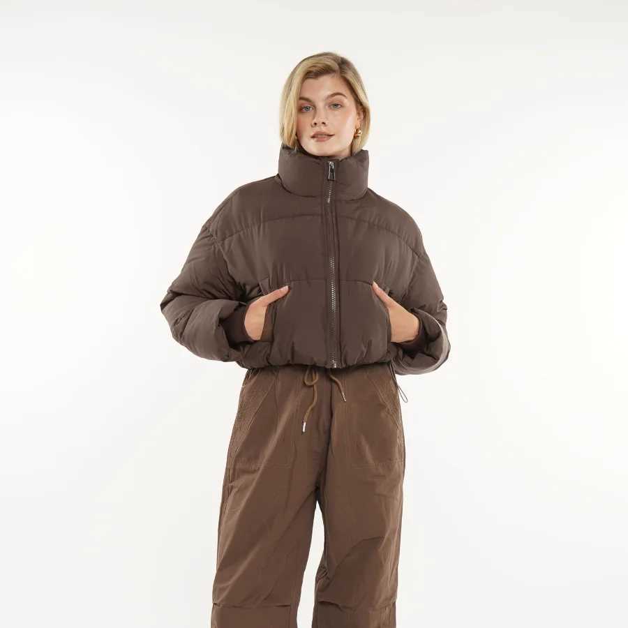 Women's Down Parkas Womens winter inflatable jacket stand up collar cut quilted jacket splash proof windproof corrosion-resistant Y241019R2JQ