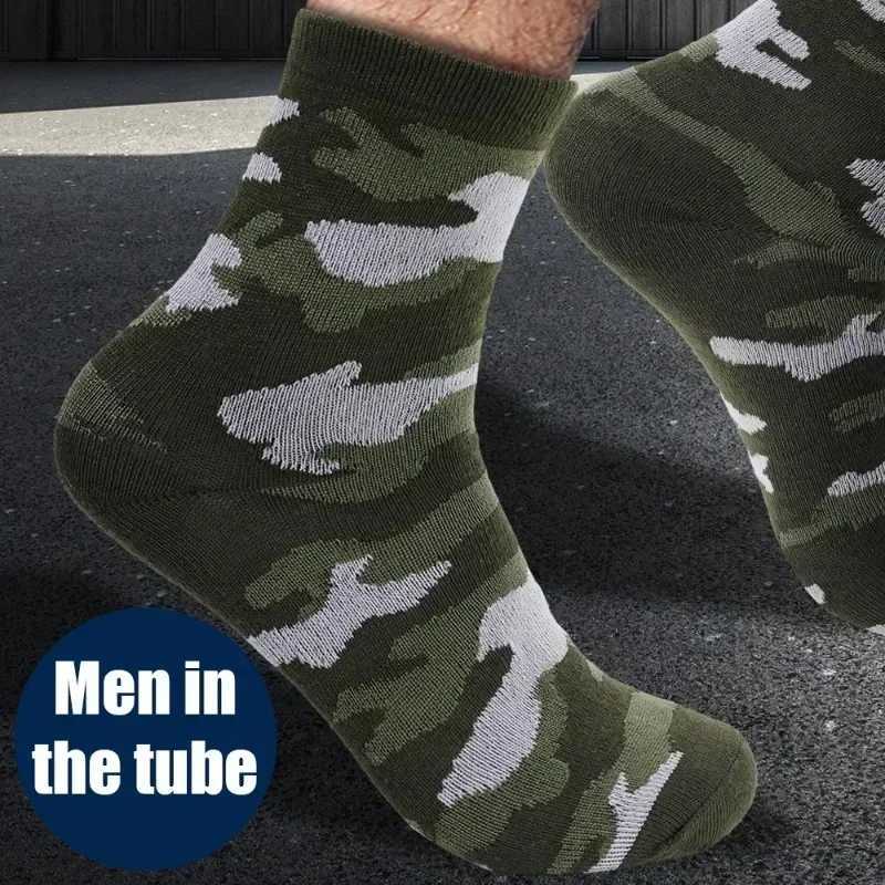 Army Green Mid Tube Socks Autumn Winter Men Comfortable Warm Thickened Socks Soft Large Size Breathable Socks Fashion AccessoryXJ241019
