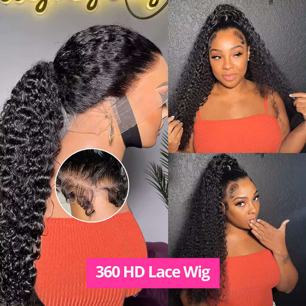 250% 40inch Curly 13x6 13x4 Frontal Wigs For Women Water Wave 360 HD Full Lace Wig PrePlucked 100% Human Hair CEXXY