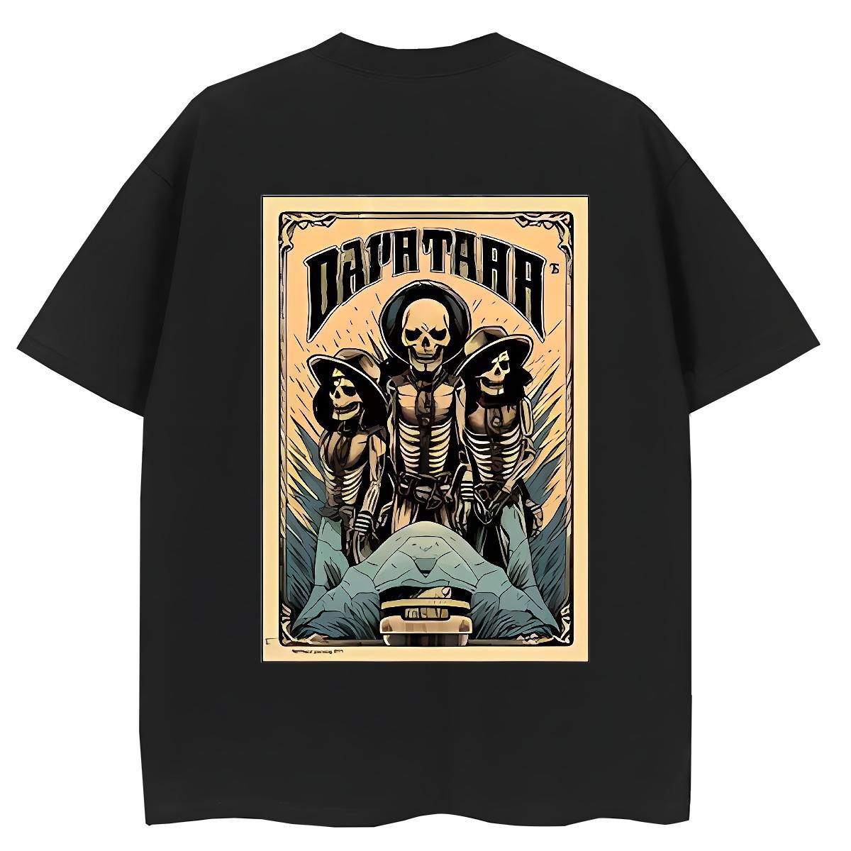 New T-Shirts 230g 100% Cotton Comfortable Outdoor skull Lady T shirt Popular Custom Printing Tops