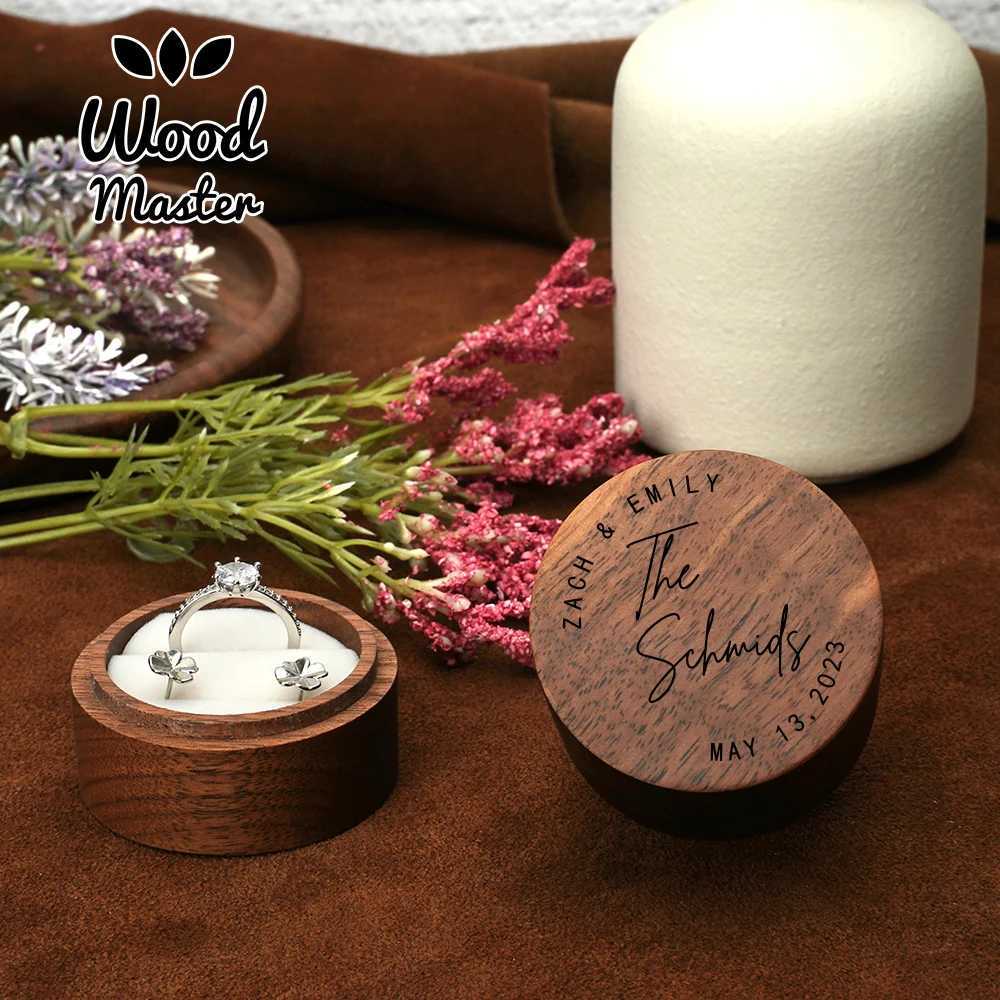 Portable wooden jewelry box wedding ring box earring box jewelry organizer box luxury jewelry gift packaging box W241019