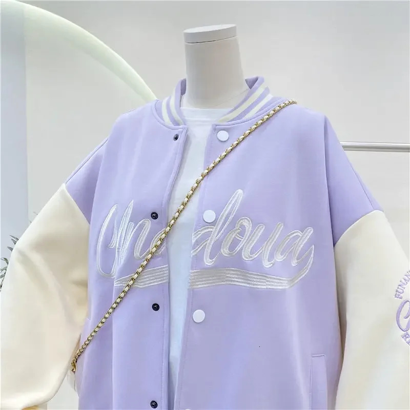 Retro loose embroidered jacket womens spring and summer thin baseball uniform American shirt Ins tidal clothing 241019