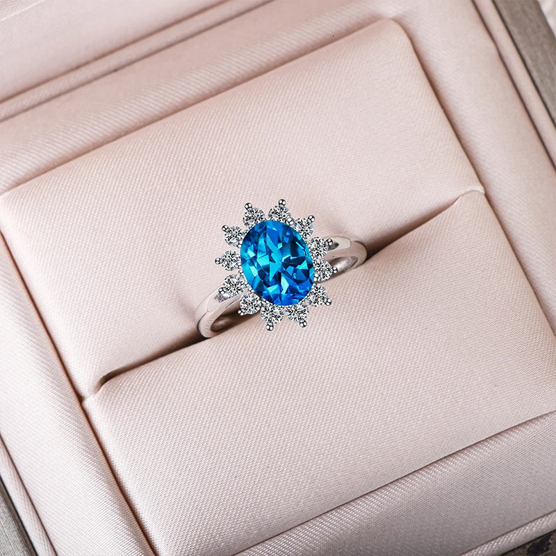 Gica Gema Colors Gemstone Rings 925 Sterling Silver 79 Mm Flower Unique n Romantic Fine Jewelry Fashion Wedding Gifts 241010