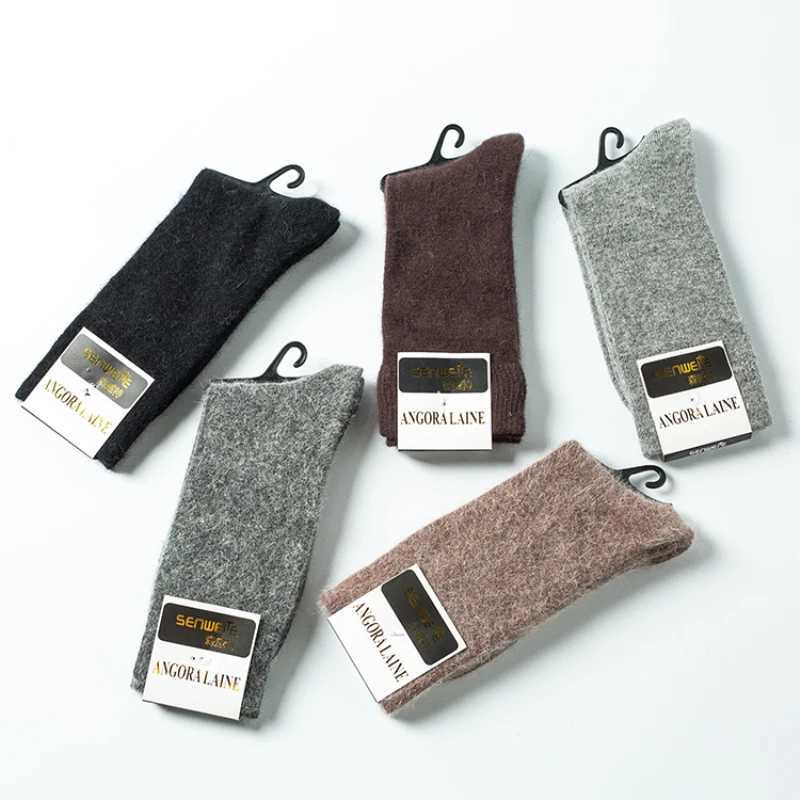New Thick High Quality Angola Rabbit Merino Wool Socks Brand Long Socks Mens Socks Classic Business Men Winter Warm SocksXJ241019