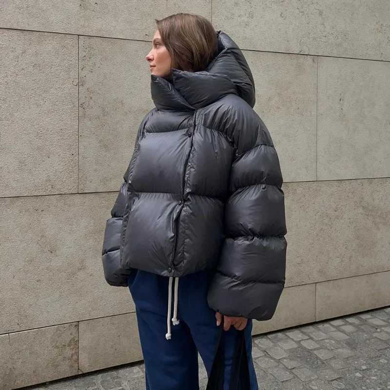 Women's Down Parkas Talenza Thick Parka Jacket Long Sleve Paddle Jacket Womens Winter Warm Zipper Casual Jacket Hooded Pocket Paddle Jacket Women