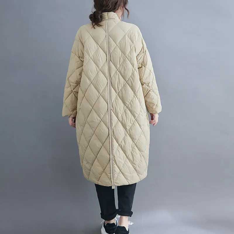 Plus Size 8XL 120kg Winter Women Long Jacket Warm Lady Lightweight Coat Oversized Puffer Parkas Wadded Down JacketsX241019