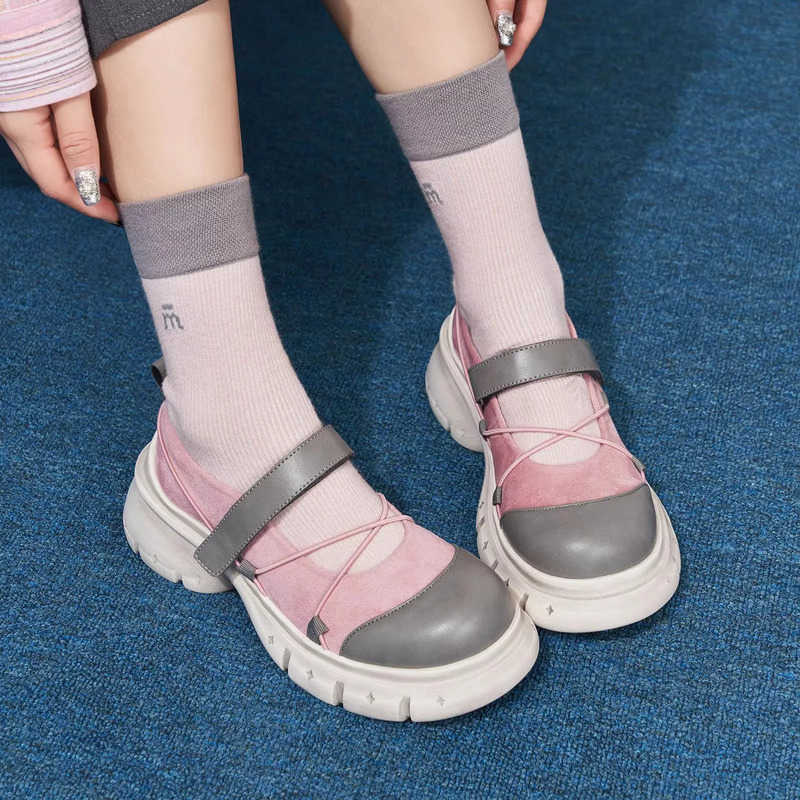 Autumn Chunky Women Sports Shoes Fashion Shallow Butterfly-knot Platform Sneakers Ladies Casual Flats Outdoor Mary Jane ShoeC241019