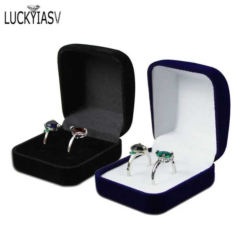 Velvet Pavilion Box Ring Box Jewelry Organizer Double Ring Box Jewelry Box Wedding Gift Box Joyeros Organizer De Joyas W241019