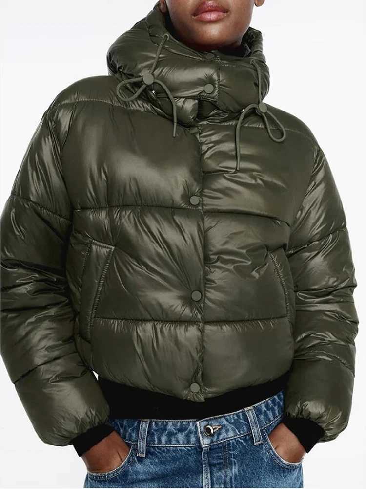 Women's Down Parkas Winter New Eomen Warm Puff Jacket CottonThick Warm Autumn Womens Hooded Sled Pocket Loose Oversized Coat Y241019ZXGP
