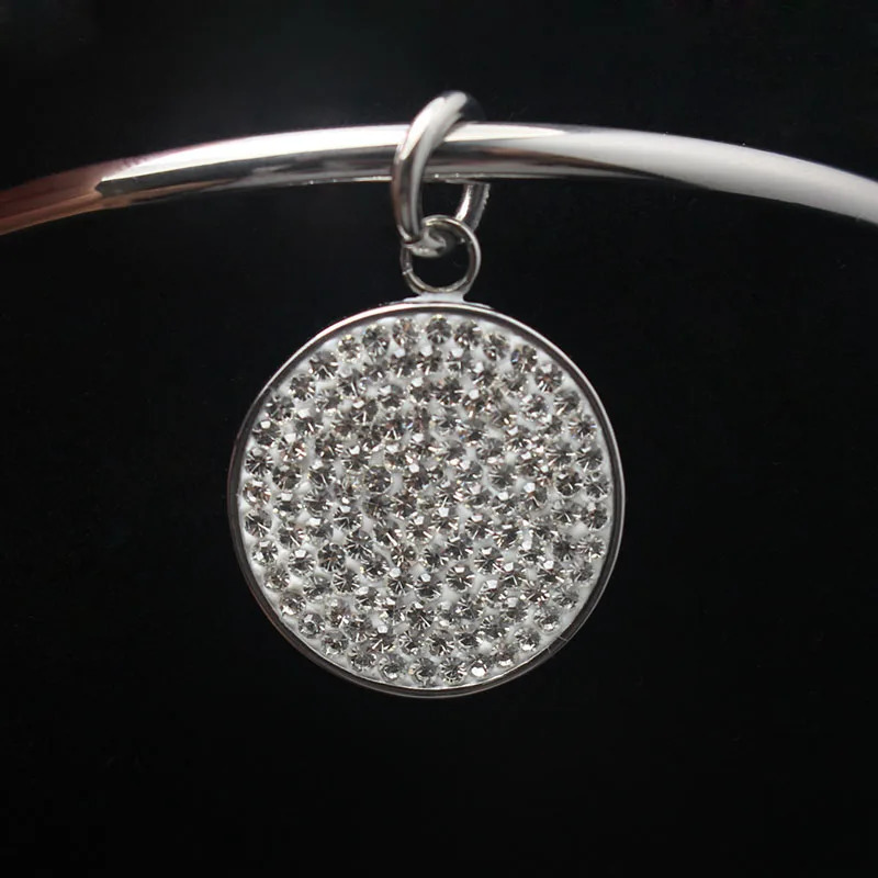 Round pendant cuff bracelet metal 70/65/60mm inner diameter bracelet womens open bracelet 241007