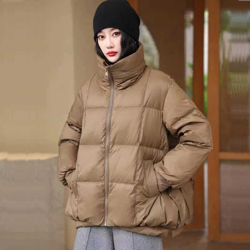 Fall Winter New Down Coats Jacket for Women Simple Solid Color Casual Literary Down Jackets Thickened Warm Snow Short OuterwearsX241019