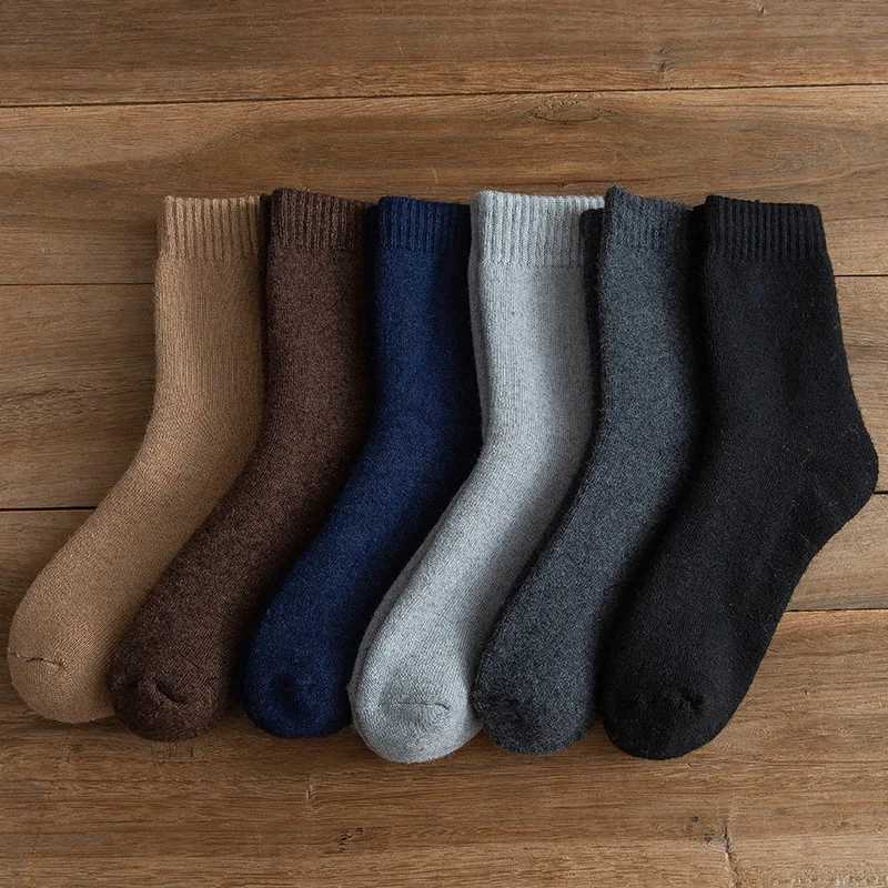 3 pairs Winter thickened wool socks for men and women Angora rabbit wool thickened warm terry warm wool Towel cycling socksXJ241019