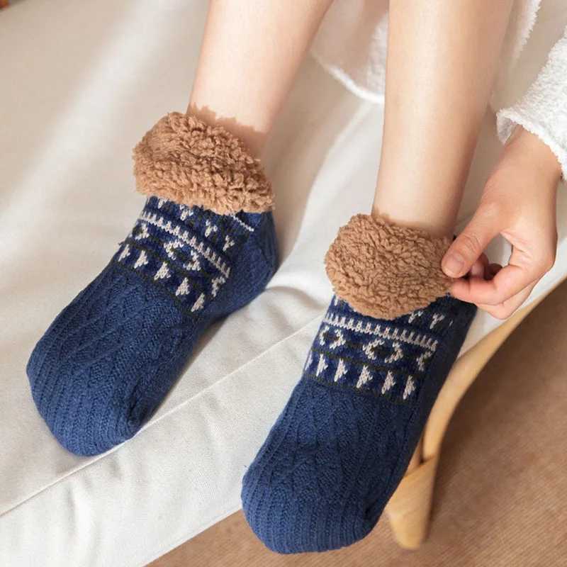 3 Pairs/Lot Fall and Winter Floor Socks Home Warm Women Men Socks Snow Sleep Carpet Socks Slippers Socks Non-slip Yoga SocksXJ241019