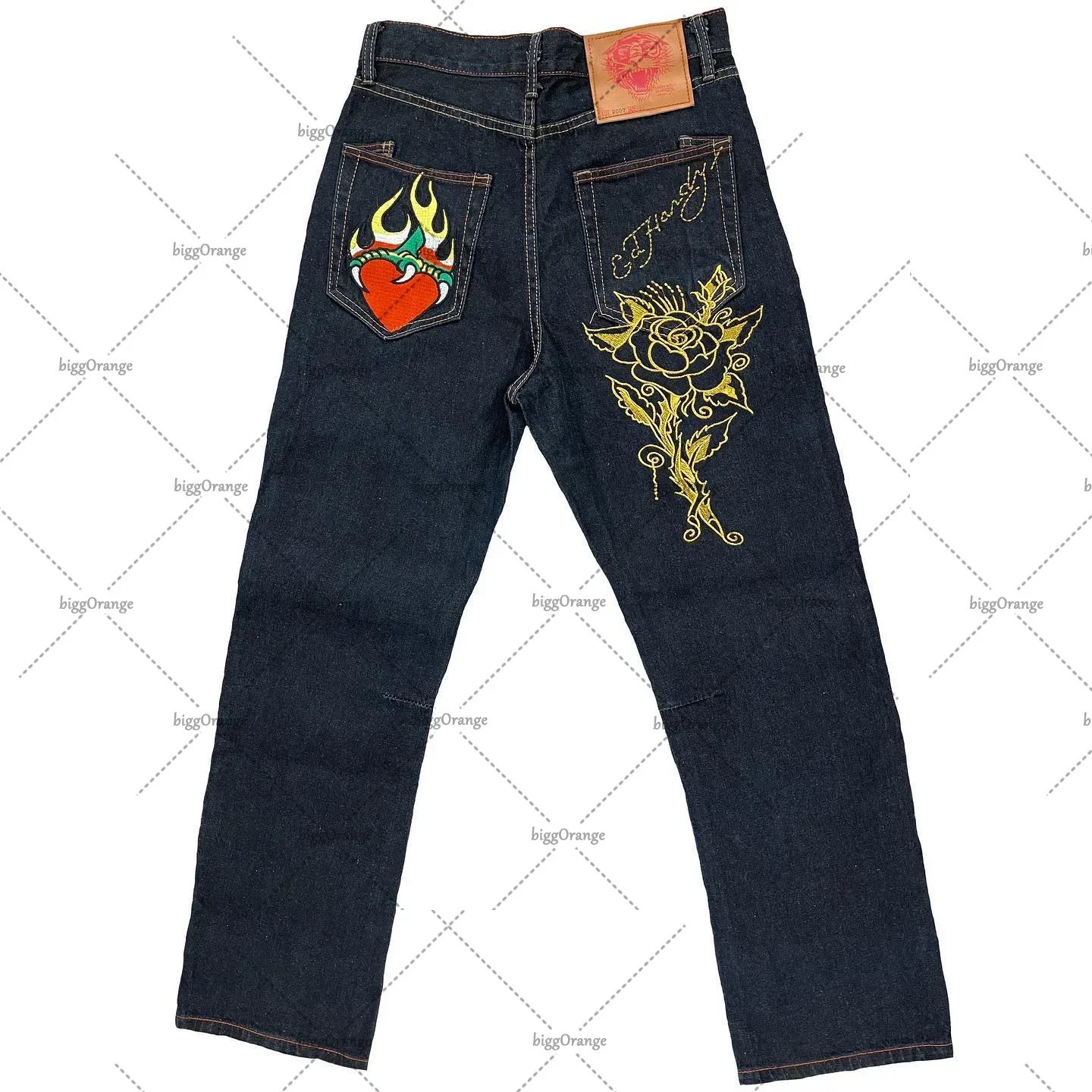 American Y2K printed street jeans Harajuku hiphop mens and womens high waisted straight retro loose leg denim shorts 241010