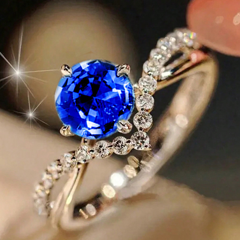 Couple Rings Women 925 Sterling Silver White Gold Single Stone Ring Classic Crown Diamond Ring Designer Crystal Wedding Jewelry