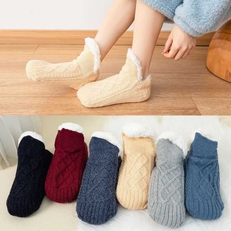 Winter Warm Slippers Socks Indoor Home Floor Sock with Fleece Thickened Mens Socks Winter Warm Dormitory Sleeping Sock Non-slipXJ241019