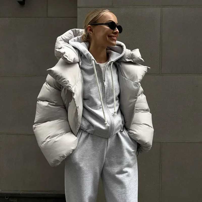 Women's Down Parkas Talenza Thick Parka Jacket Long Sleve Paddle Jacket Womens Winter Warm Zipper Casual Jacket Hooded Pocket Paddle Jacket Women